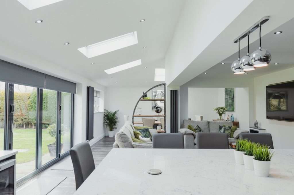Beautiful Contemporary Kitchen And Living Room expert sliding doors installation and repair services - 9